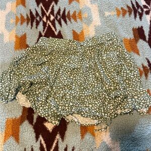 shein green flower skirt